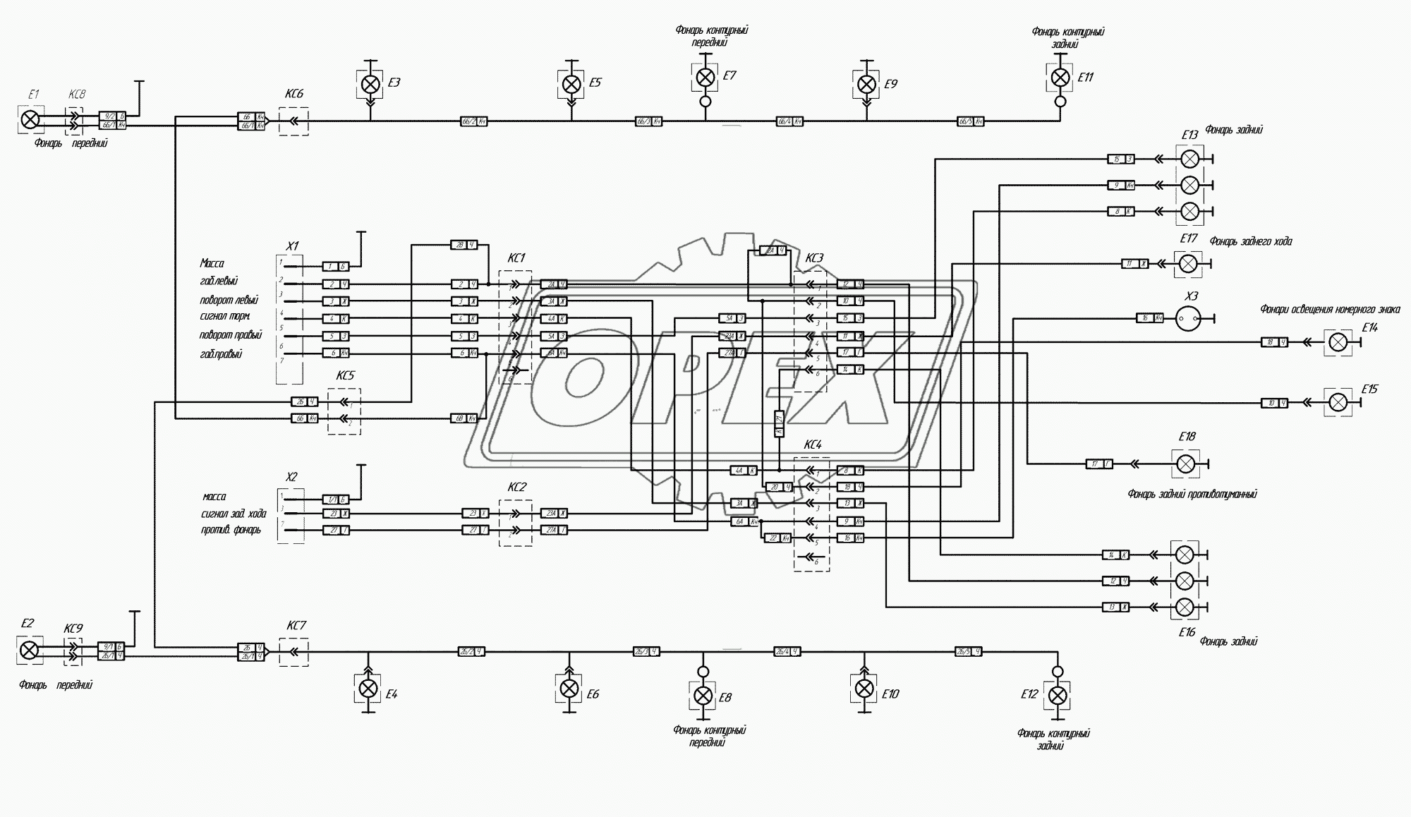Схема электрическая соединений 8332-3700010ЭЧ